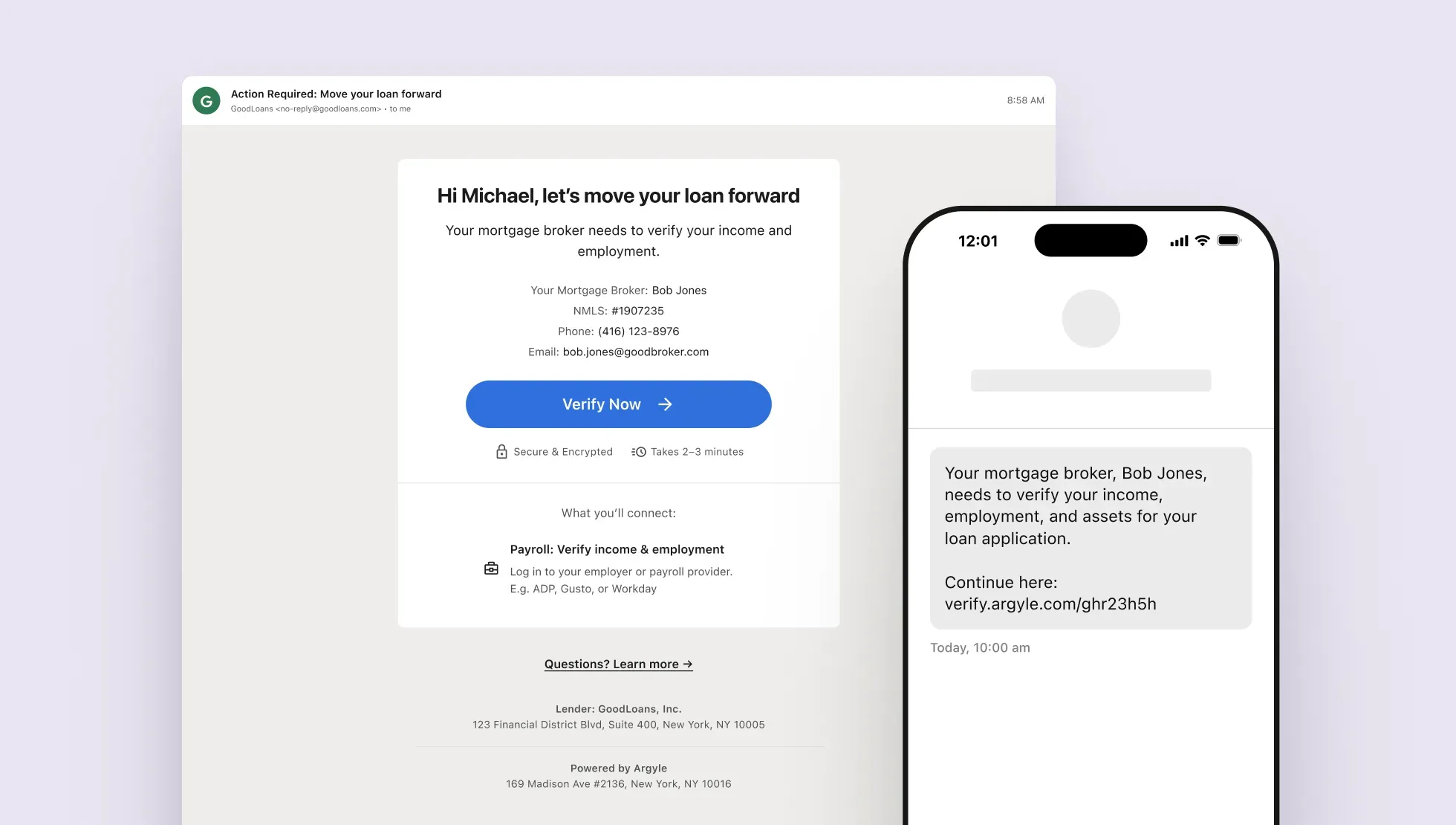 Broker-branded email and SMS invites